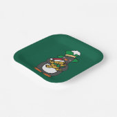 Irish Penguin Holding Christmas Teddy Bear Papieren Bordje (Gebogen)