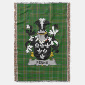 Irish Penne of Penn wapenschild Familie Crest Ire Deken (Voorkant Verticaal)