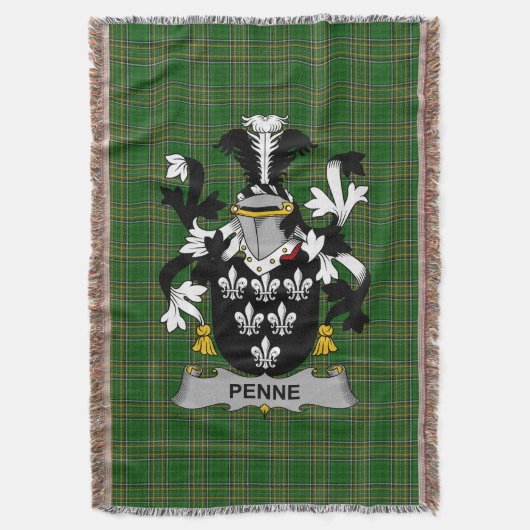 Irish Penne of Penn wapenschild Familie Crest Ire Deken (Voorkant Verticaal)