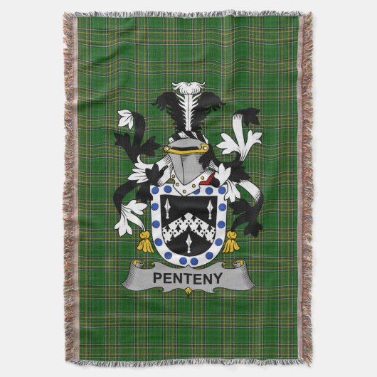 Irish Penteny Coat of Arms Family Crest Ireland Deken (Voorkant Verticaal)