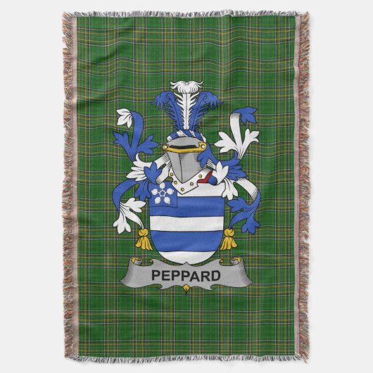 Irish Peppard Coat of Arms Family Crest Ireland Deken (Voorkant Verticaal)