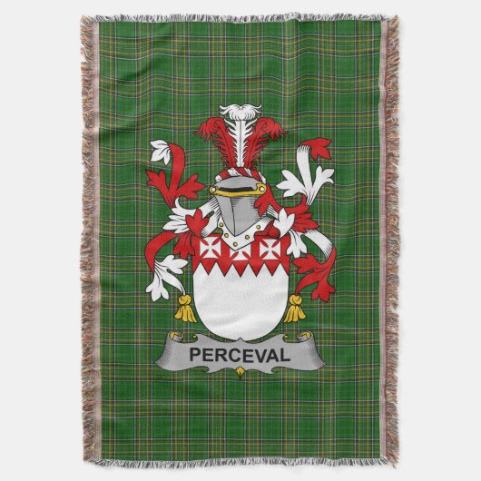 Irish Perceval Coat of Arms Family Crest Ireland Deken (Voorkant Verticaal)