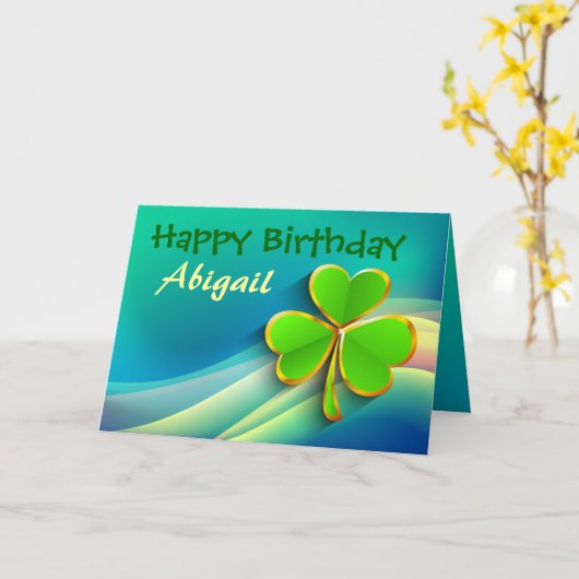 Irish Personal Birthday Card Kaart (Gele Bloem)