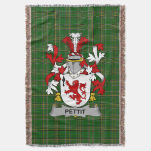 Irish Pettit Coat of Arms Family Crest Ireland Deken