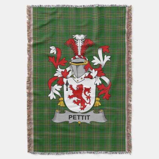 Irish Pettit Coat of Arms Family Crest Ireland Deken (Voorkant Verticaal)