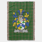 Irish Pike Coat of Arms Family Crest Ireland Deken (Voorkant Verticaal)