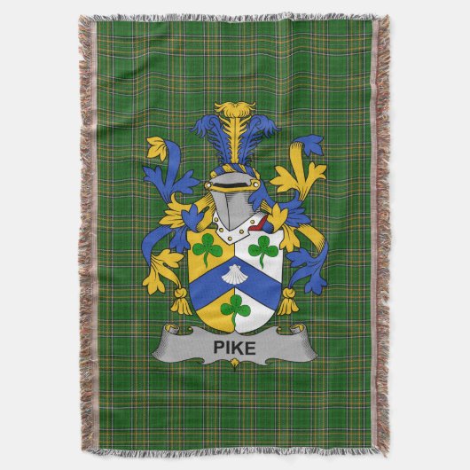 Irish Pike Coat of Arms Family Crest Ireland Deken (Voorkant Verticaal)