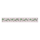 Irish Pink and Green Shamrock Heart & Mushroom 3" Grosgrain Lint (Voorkant)