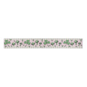 Irish Pink & Green Shamrocks Hearts & Mushrooms 3" Grosgrain Lint (Voorkant)