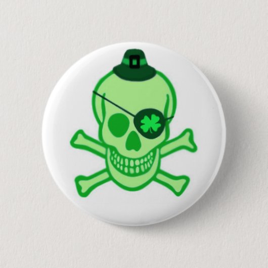 Irish Pirate Skull Button (Voorkant)