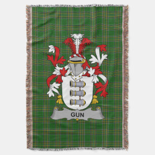 Irish Pistool of McElgunn Coat of Arms Family Cres Deken