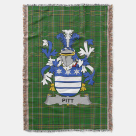 Irish Pitt Coat of Arms Family Crest Ireland Deken