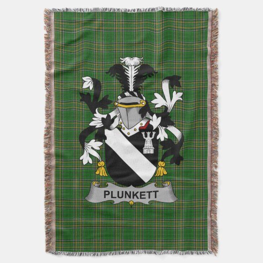 Irish Plunkett wapenschild Family Crest Ireland Deken (Voorkant Verticaal)