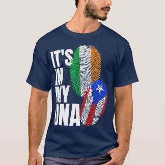 Irish Plus Puerto Rican DNA Mix Flag Heritage T-shirt