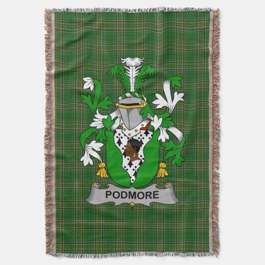 Irish Podmore Coat of Arms Family Crest Ireland Deken (Voorkant Verticaal)
