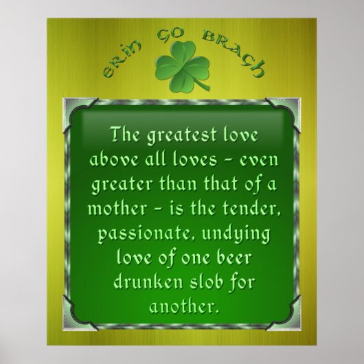 Irish Poem - Liefde van een Drunken Slob Poster (Voorkant)
