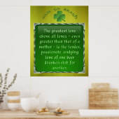 Irish Poem - Liefde van een Drunken Slob Poster (Keuken)