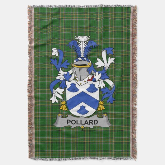 Irish Pollard Coat of Arms Family Crest Ireland Deken (Voorkant Verticaal)