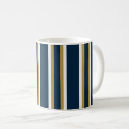 Irish Polo stripes Blue and Gold  Koffiemok