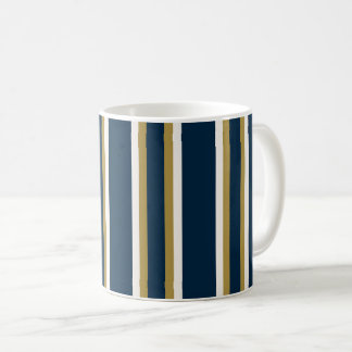 Irish Polo stripes Blue and Gold  Koffiemok
