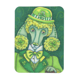 Irish Poodle ST. PATRICK DAG DOG MAGNET *Custom Magneet