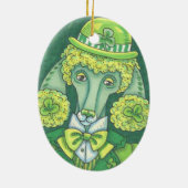 IRISH POODLE ST. PATRICK'S DAY DOG ORNAMENT Oval (Achterkant)