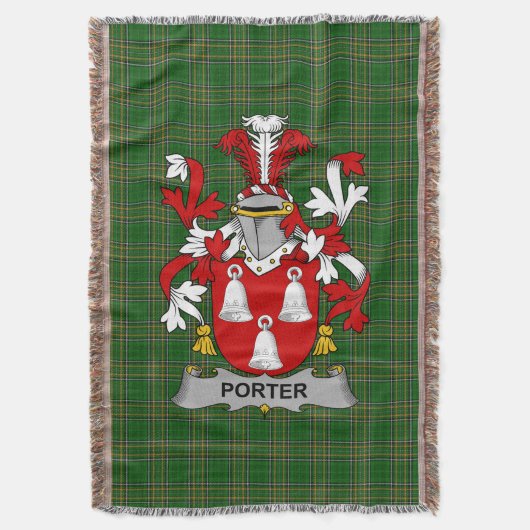 Irish Porter wapenschild Family Crest Ireland Deken (Voorkant Verticaal)