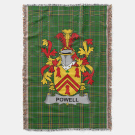 Irish Powell Coat of Arms Family Crest Ireland Deken