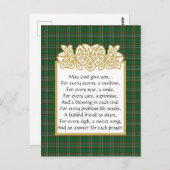 Irish Prayer Celtic Border and Tartan Briefkaart (Voorkant / Achterkant)