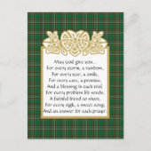 Irish Prayer Celtic Border and Tartan Briefkaart (Voorkant)