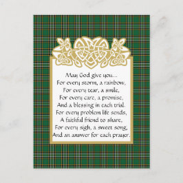 Irish Prayer Celtic Border and Tartan Briefkaart