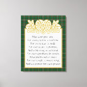 Irish Prayer Celtic Border and Tartan Canvas Afdruk (Voorkant)