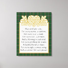 Irish Prayer Celtic Border and Tartan Canvas Afdruk