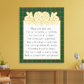 Irish Prayer Celtic Border and Tartan Canvas Afdruk (Insitu (Woonkamer))