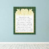 Irish Prayer Celtic Border and Tartan Canvas Afdruk (Insitu (Houten vloer))