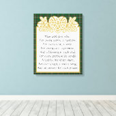 Irish Prayer Celtic Border and Tartan Canvas Afdruk (Insitu (Houten vloer))