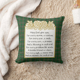 Irish Prayer Celtic Border and Tartan Kussen