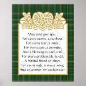 Irish Prayer Celtic Border and Tartan Poster (Voorkant)