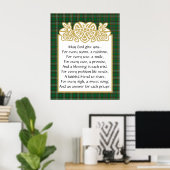 Irish Prayer Celtic Border and Tartan Poster (Thuiskantoor)