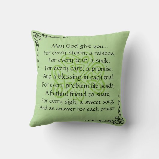 Irish Prayer Celtic Border Sierkussen (Achterkant)