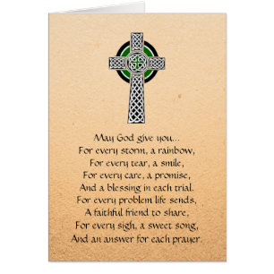 Irish Prayer Celtic Cross Wenskaart
