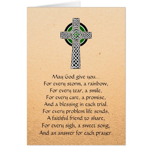 Irish Prayer Celtic Cross Wenskaart (Voorkant)