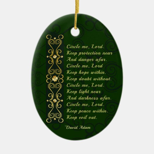 Irish Prayer, Circle me Lord, Keramisch Ornament (Voorkant)