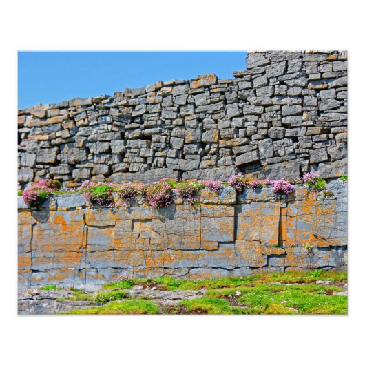 Irish Prehistorische Stone Fort Foto Afdruk (Voorkant)