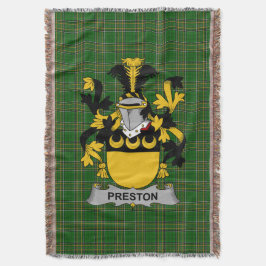 Irish Preston Coat of Arms Family Crest Ireland Deken