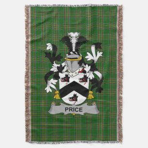 Irish Price Coat of Arms Family Crest Ireland Deken