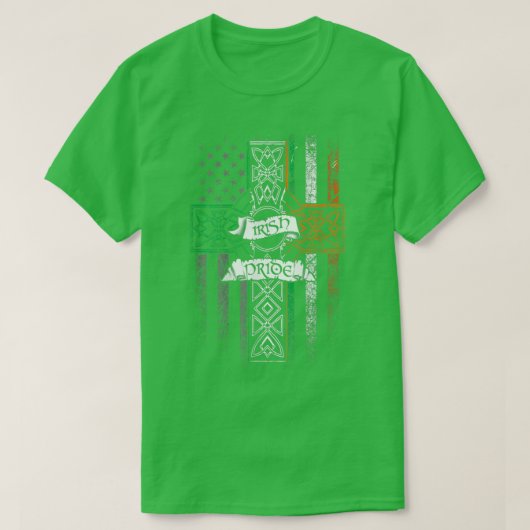 Irish Pride American Flag Celtic Cross St. Patrick T-shirt (Design voorkant)