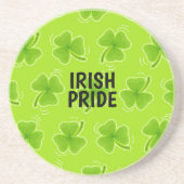 Irish Pride Green Shamrock Pattern Zandsteen Onderzetter (Voorkant)