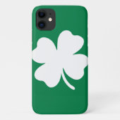 Irish Pride: Green & White Shamrock iPhone Case (Achterkant)