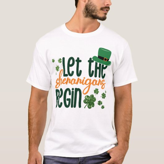 Irish Pride 'Laat de Shenanigans beginnen, grappig T-shirt (Voorkant)